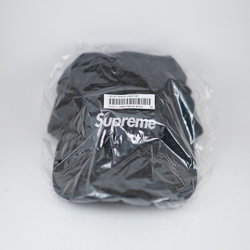 Supreme Velvet Paisley Camp Cap Black FW23 BRAND NEW In Hand | eBay