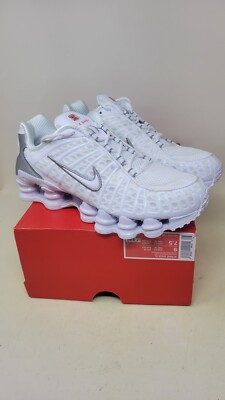 Nike Shox TL White and Max Orange AR3566-100 Women's Shoes
