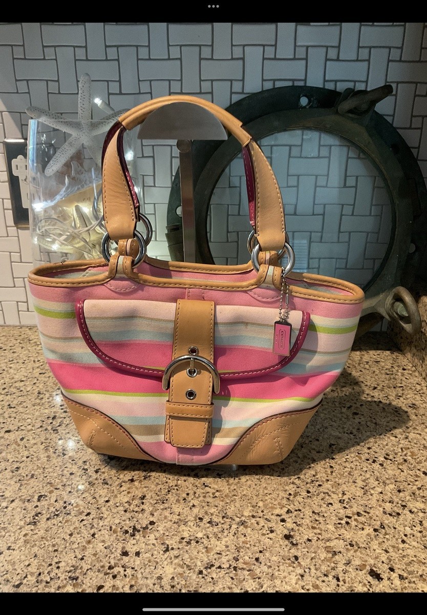 Coach Vintage SOHO Twill Striped Tote Shoulder Bag 1888 | eBay