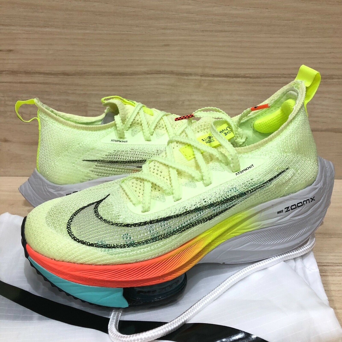 NEW! Nike Air Zoom Alphafly Next% Womens 6 Barely Volt/Black