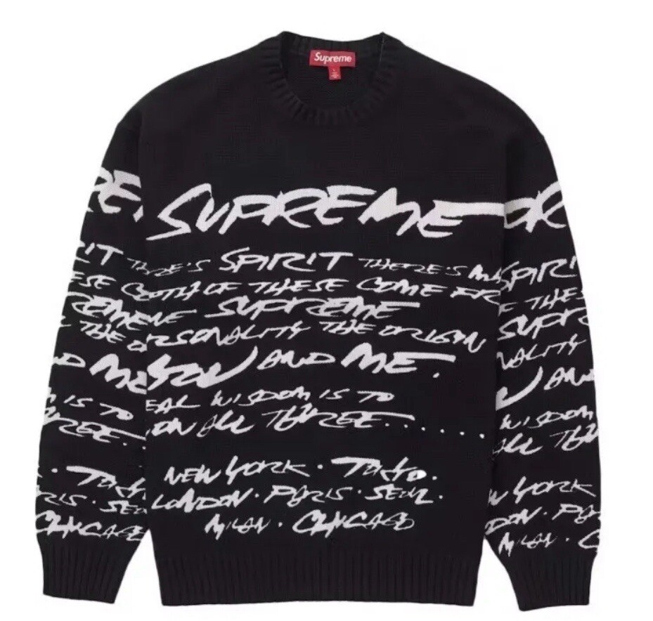 Supreme Futura Logo Crewneck Black M