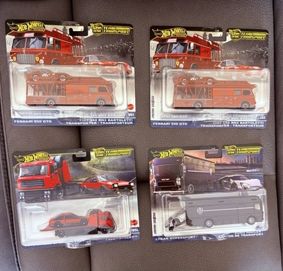2025 Hot Wheels Team Transport Mix H Set of 4 Ferrari Toyota AE86