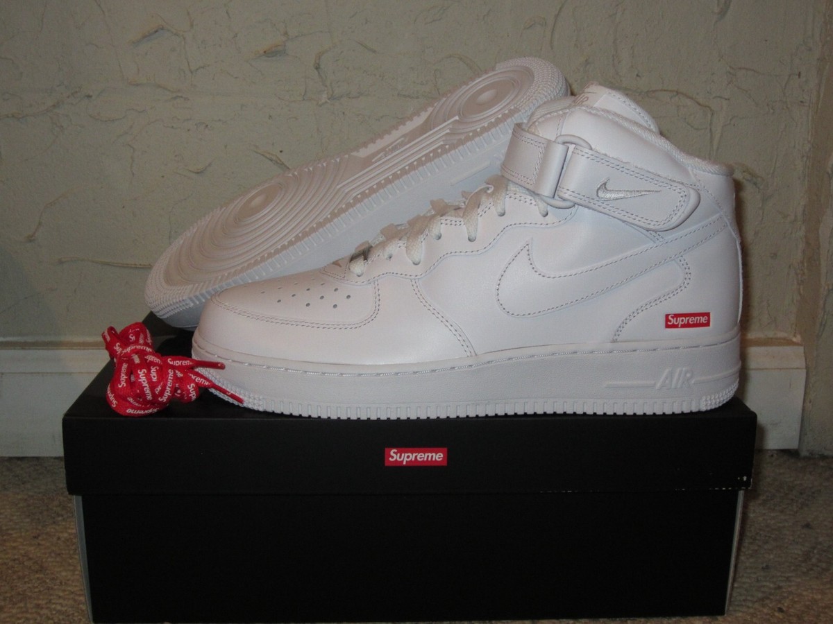 Supreme x Nike Air Force 1 Mid SP White Men's Size 10 NEW! FZ8784