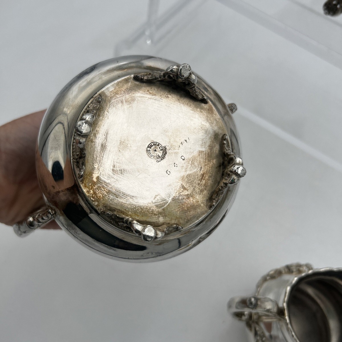 St Louis Silver Co Quadruple Silver Plated 3pc Tea Set Creamer