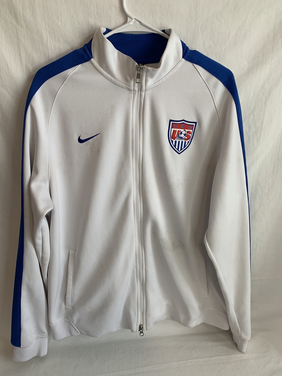Nike Team USA Soccer Track Jacket Zip Up Men's XL White Polyester