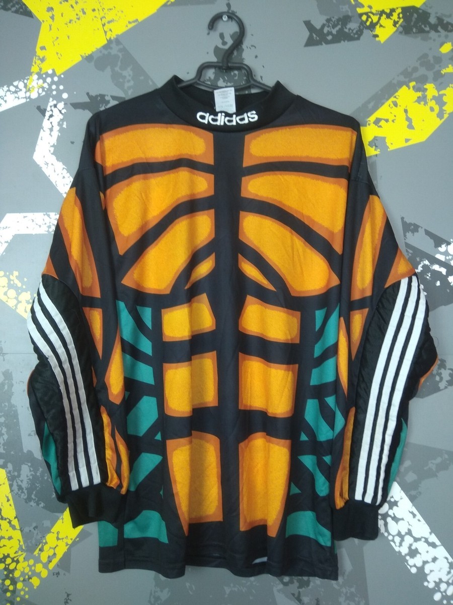 Adidas Vintage 90s Jersey Goalkeeper Football Shirt Skeleton Mens