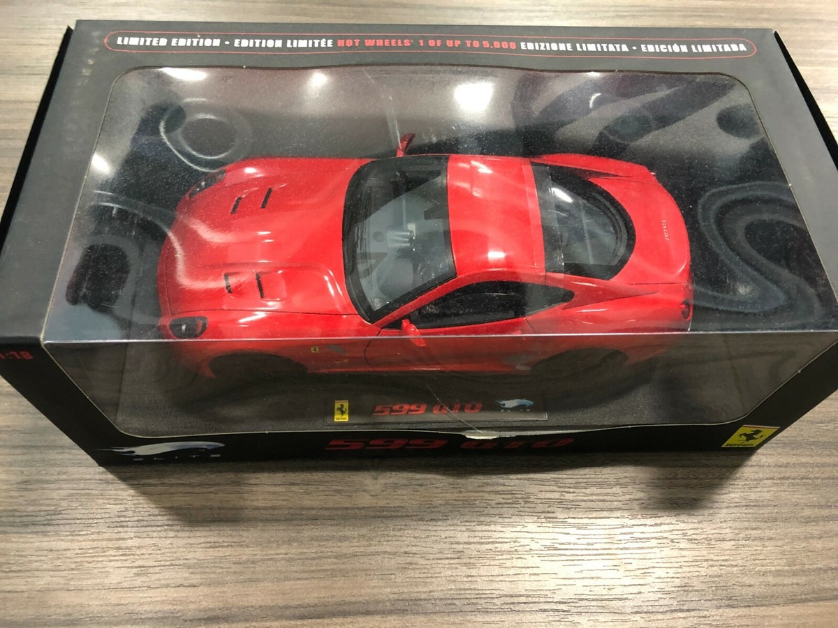 FERRARI 599 GTO SCUDERIA ROSSO RED HOT WHEELS ELITE EDITION 1:18