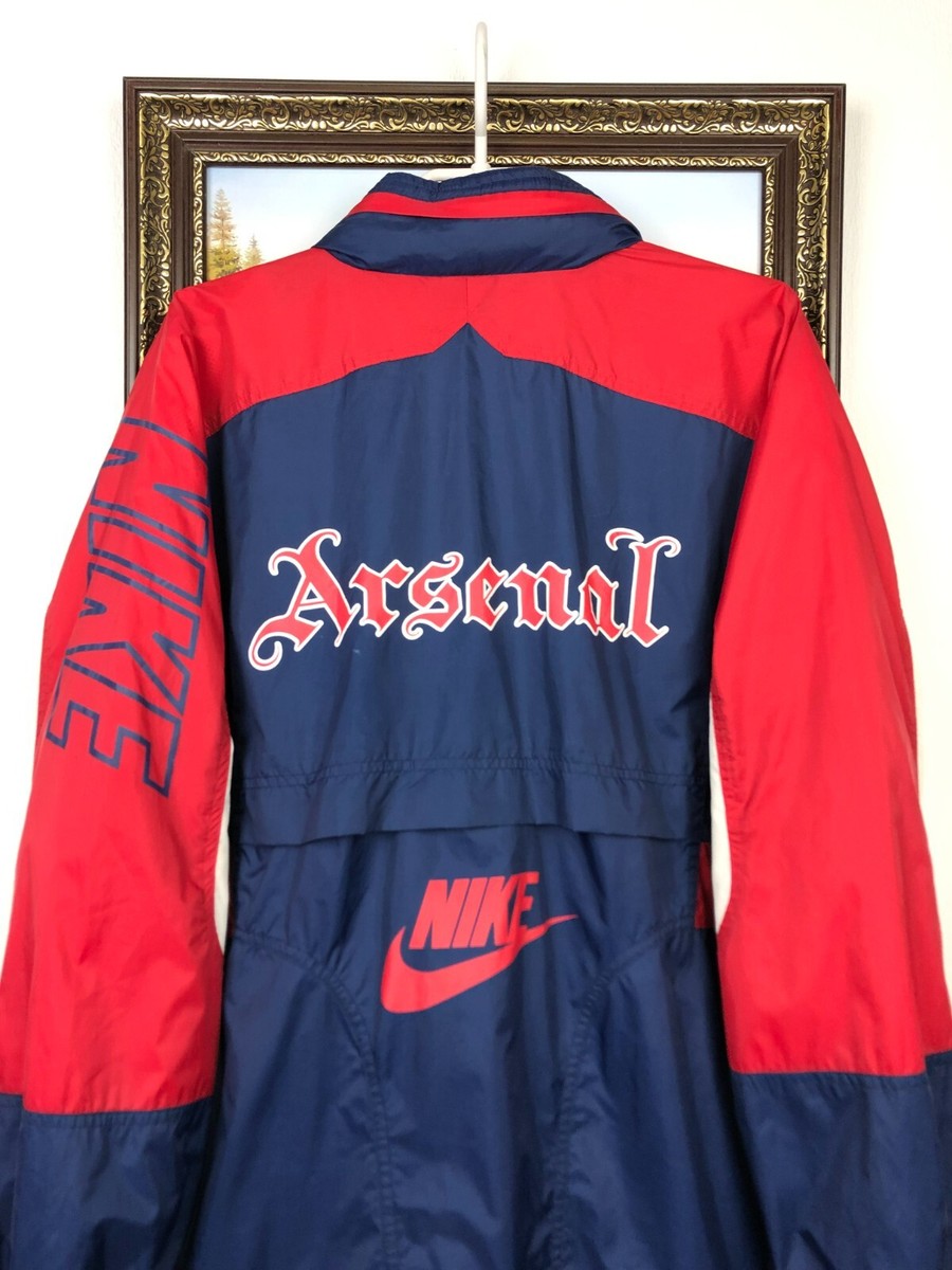 Vintage 90's Nike Arsenal Football Jacket Soccer Windbreaker Track