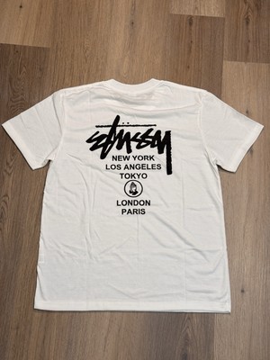 Stussy World Tour Tee White || Short Sleeve Mens Size - Medium | eBay