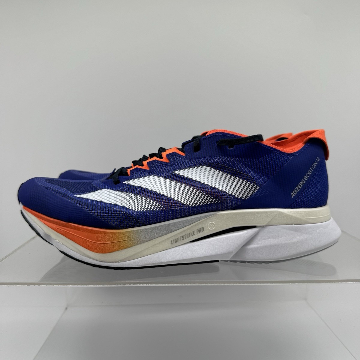 Brand New Adidas Adizero Boston 12 Blue Orange JI4475 Running Shoe