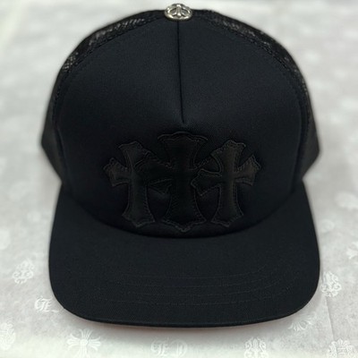 Chrome Hearts Triple Cross Cemetery Trucker Hat ' Black ' | BRAND
