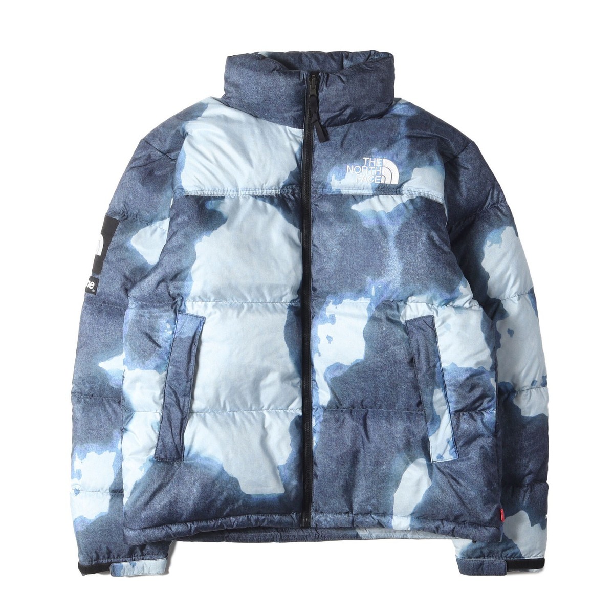 Supreme X THE NORTH FACE Bleached Denim Print Nuptse Jacket