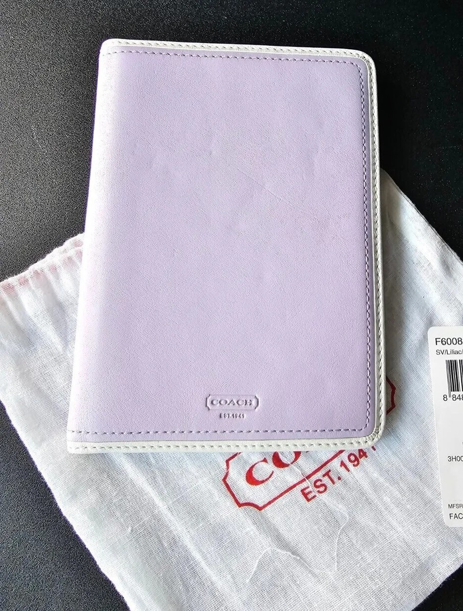 COACH Leather Photo Album 5×7 F60083 Lilac/White Vintage Brand New