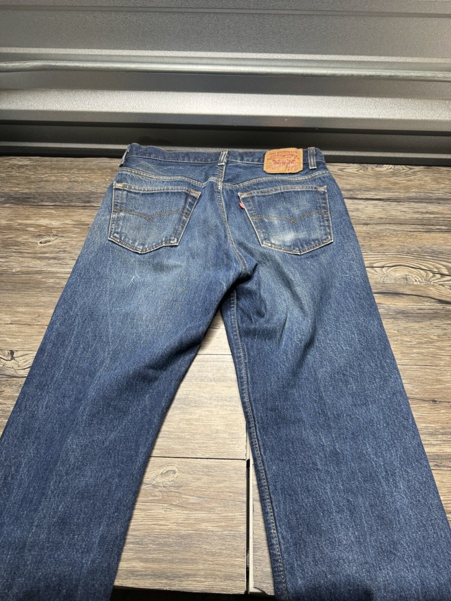 Vintage 80s Levis 501xx Denim Made In USA Jeans 35x32 Fit Button