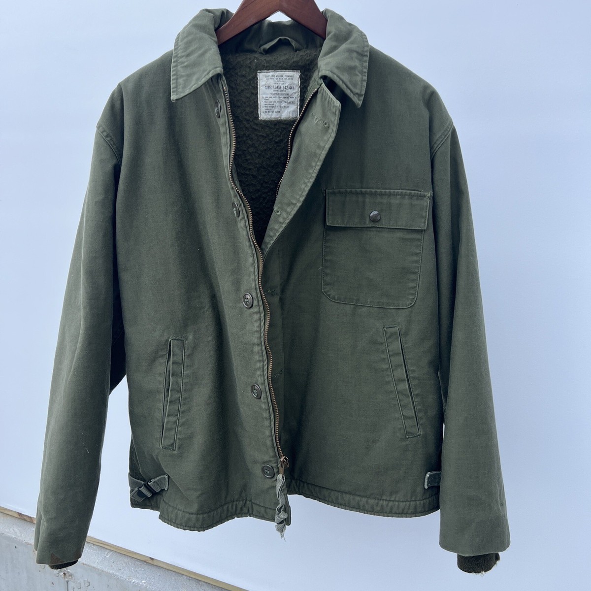 Vintage Military Cold Weather Permeable A2 Deck Jacket Coat Green