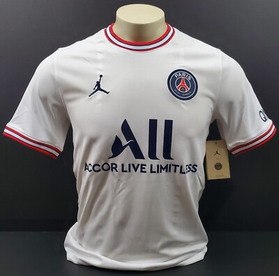 Nike PSG X Jordan 21/22 4th Jersey, White/Red, Size S | eBay