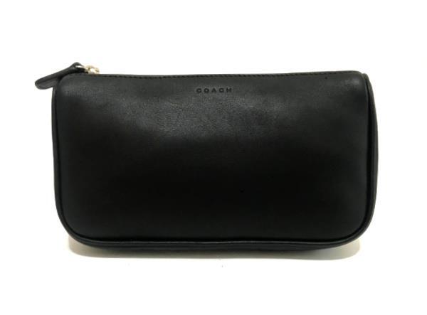 MINT COACH VINTAGE BLK LEATHER CHUNKY CASE TRAVEL COSMETIC MAKE UP