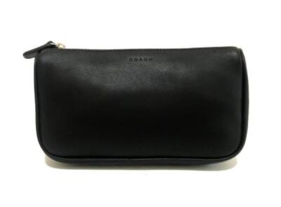 MINT COACH VINTAGE BLK LEATHER CHUNKY CASE TRAVEL COSMETIC MAKE UP