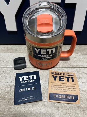 YETI Rambler 10oz Stackable Mug-VERY RARE LE 🪸CORAL! 🪸w/MATCHING