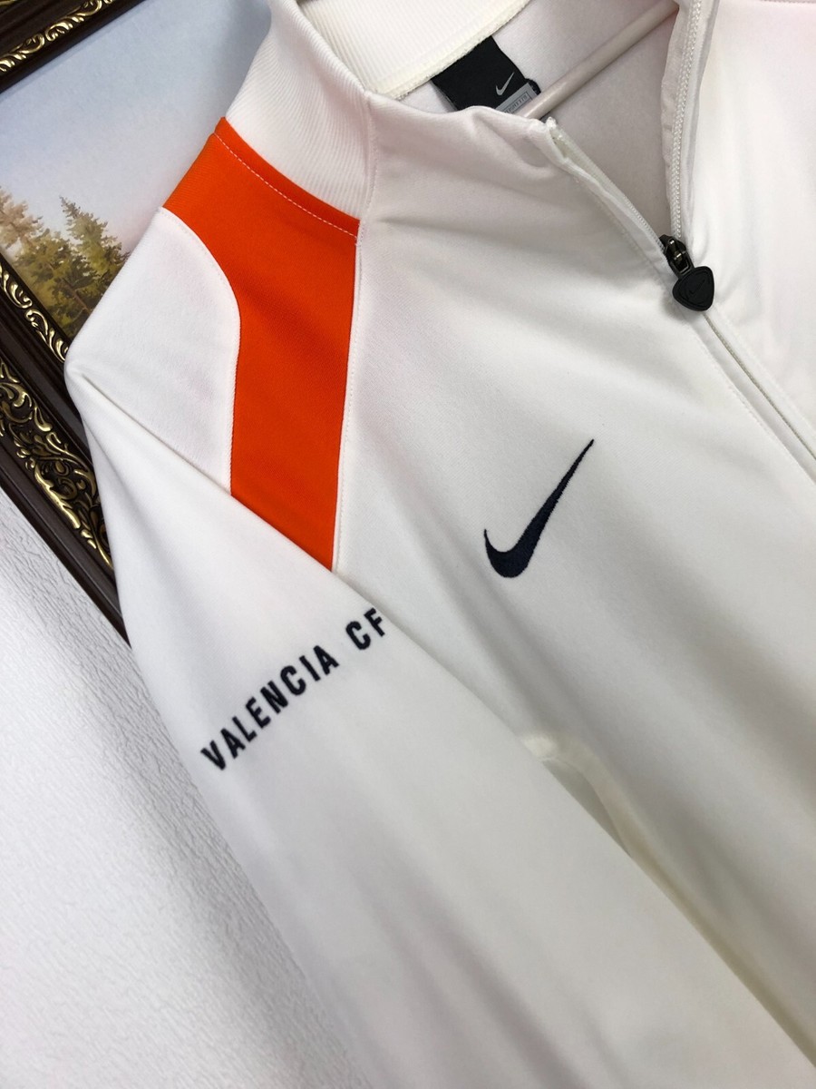 Vintage Nike Valencia Football Jacket Soccer Mens White Track Top