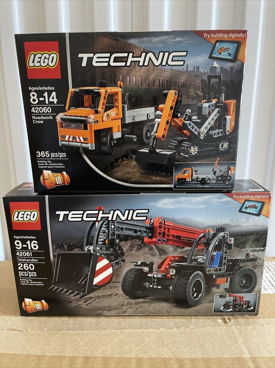 LEGO TECHNIC 42061 Telehandler & 42060 Roadwork Crew RETIRED LOT