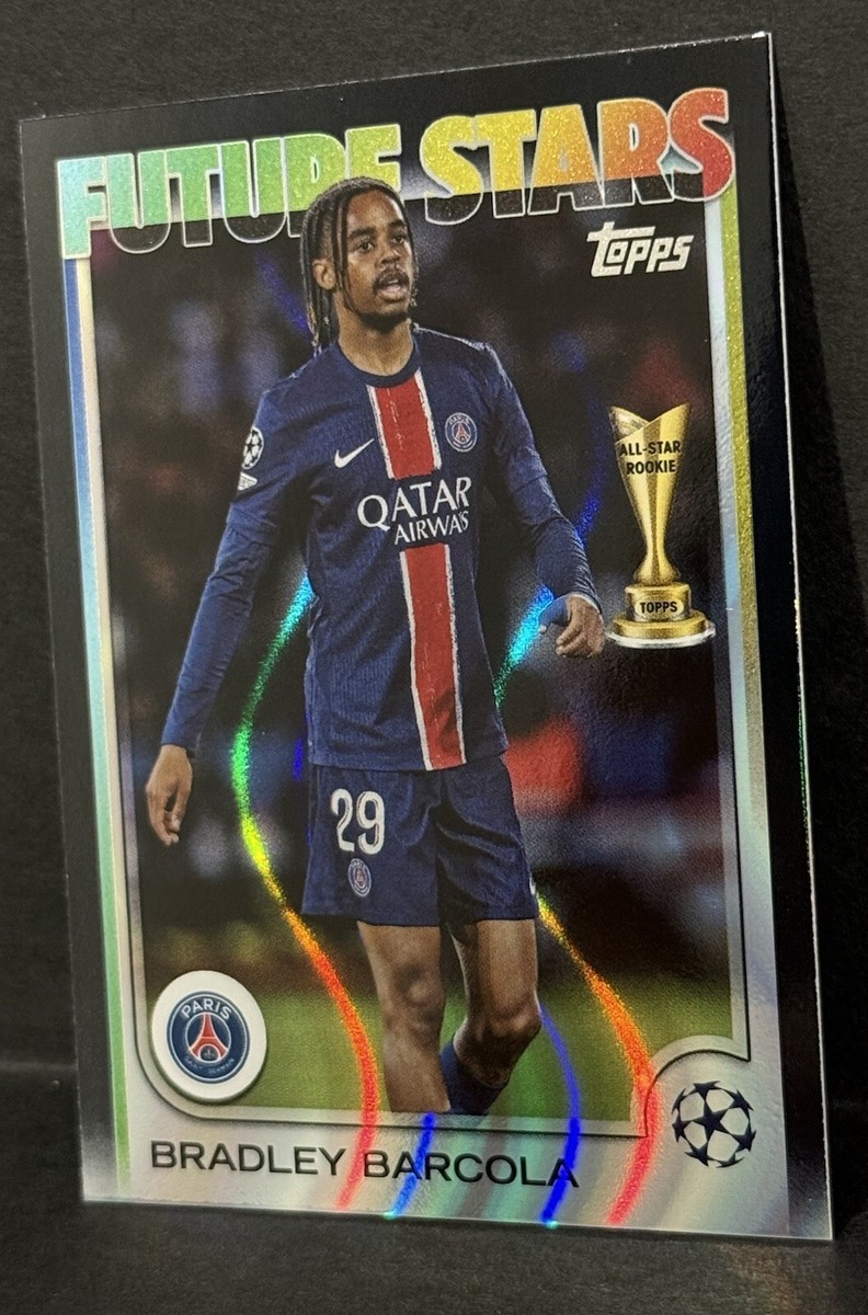 2024-25 Topps UEFA Club Competitions PSG Bradley Barcola Black