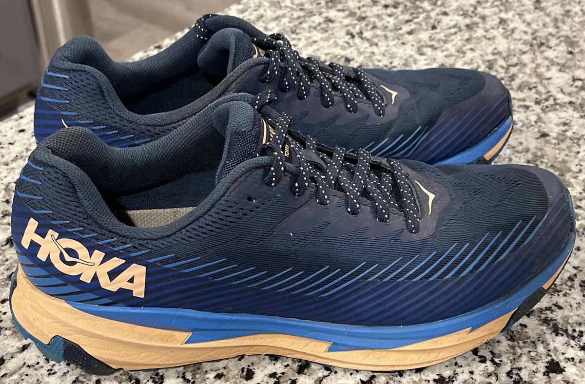 HOKA トレイルシューズ ターコイズ/ネイビー ゴアテックス、ヴィブラム