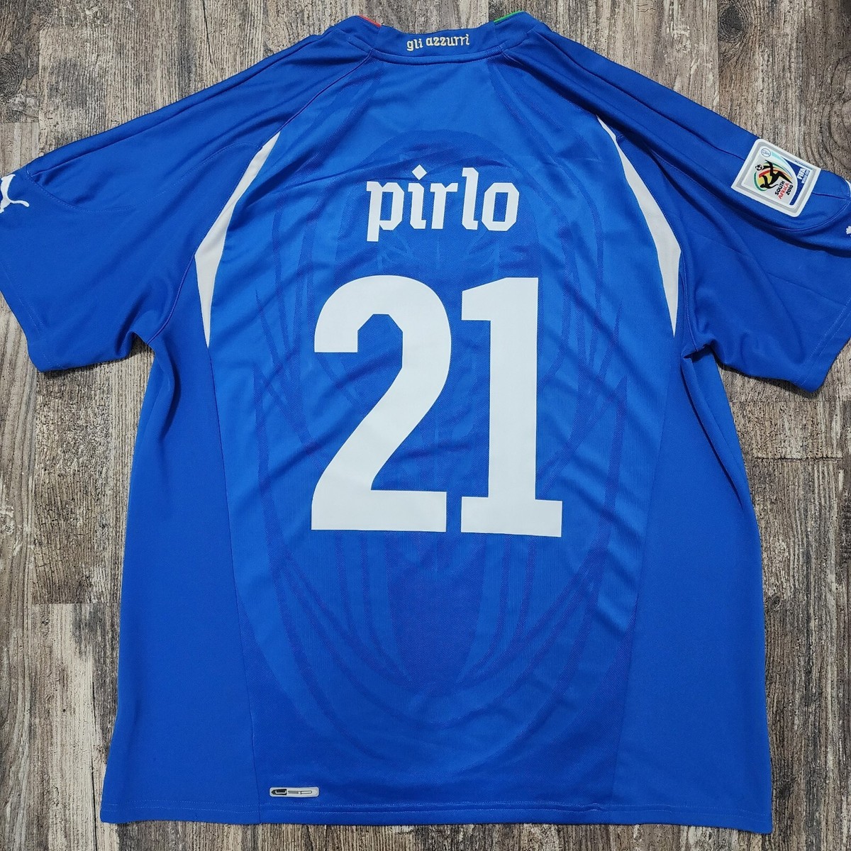 2010 Puma Italy Home Soccer Jersey Andrea Pirlo Men XXL World Cup