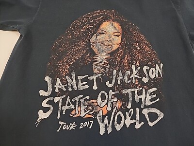 Janet Jackson Black T-Shirt State of the World 2017 Pop Music Tour