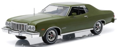 1976 Ford Gran Torino Dark Green Metallic 1/18 Diecast Model Car