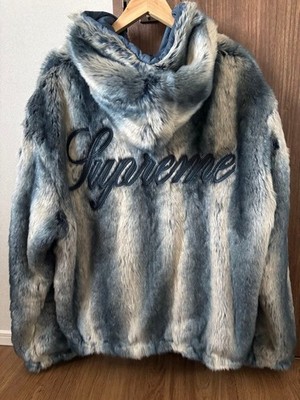 supreme Faux fur Reversible Hooded jacket size L | eBay