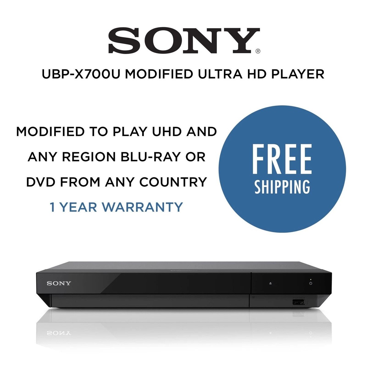 Sony UBP-X700 U Region Free 4K UHD Blu-ray Player Asian Movie DVD