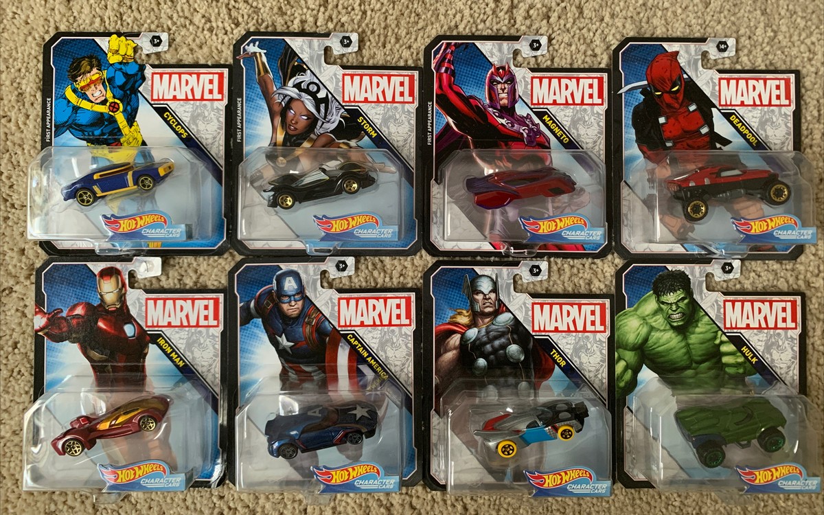 Hot Wheels Character Cars Marvel Complete Set of 8 by Mattel | eBay