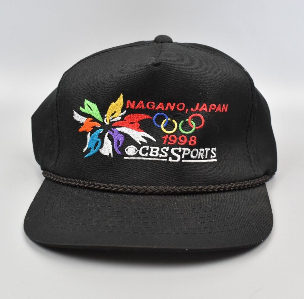 1998 Nagano Japan Winter Olympics CBS Sports Vintage Strapback Cap
