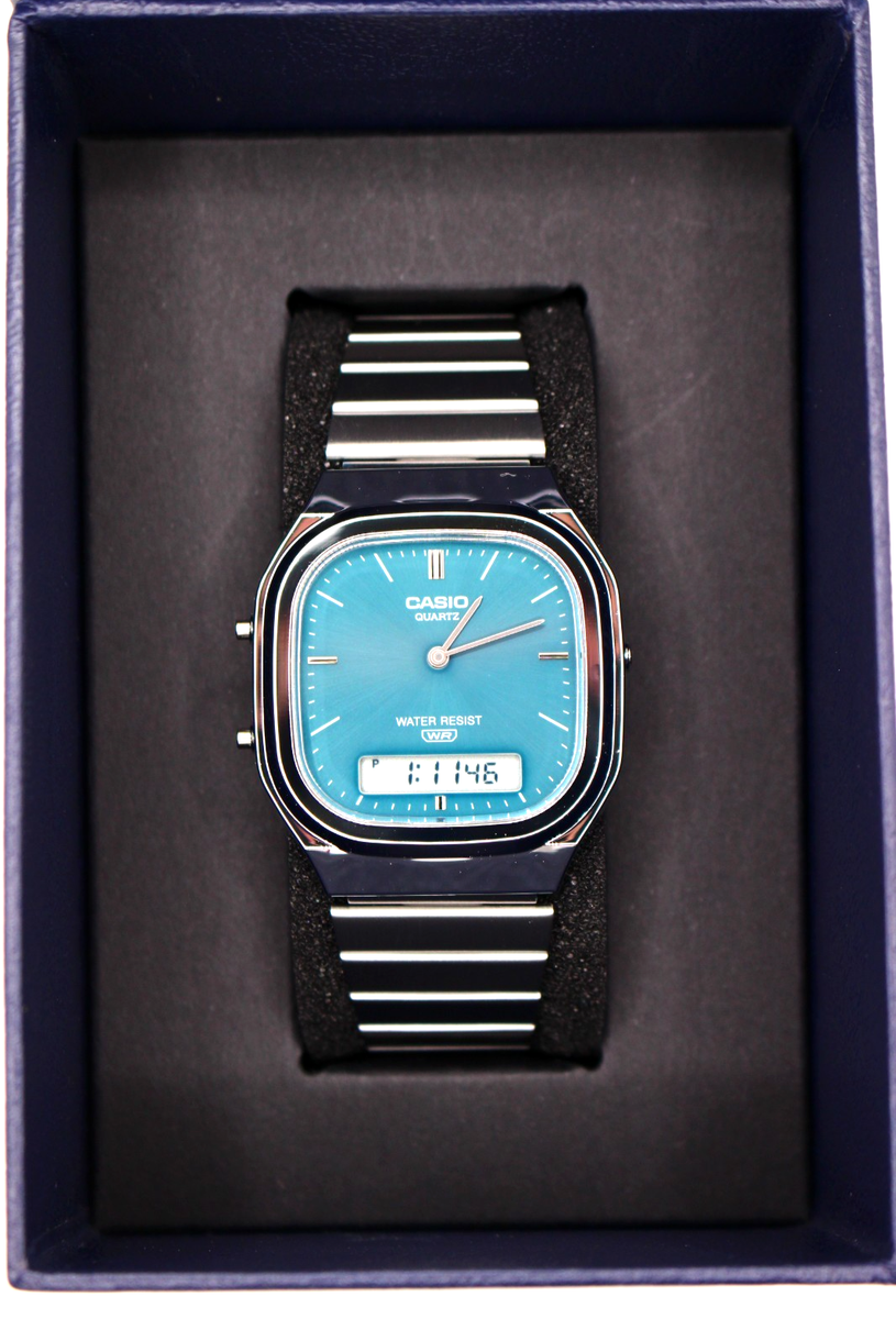 CASIO AQ-240E-3AJF Classic Series Digital Analog Watch Green Retro
