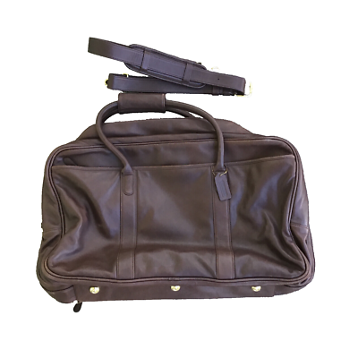 Vtg COACH Brown Leather Carry-on Shoulder Duffle Bag NO M1S-0512