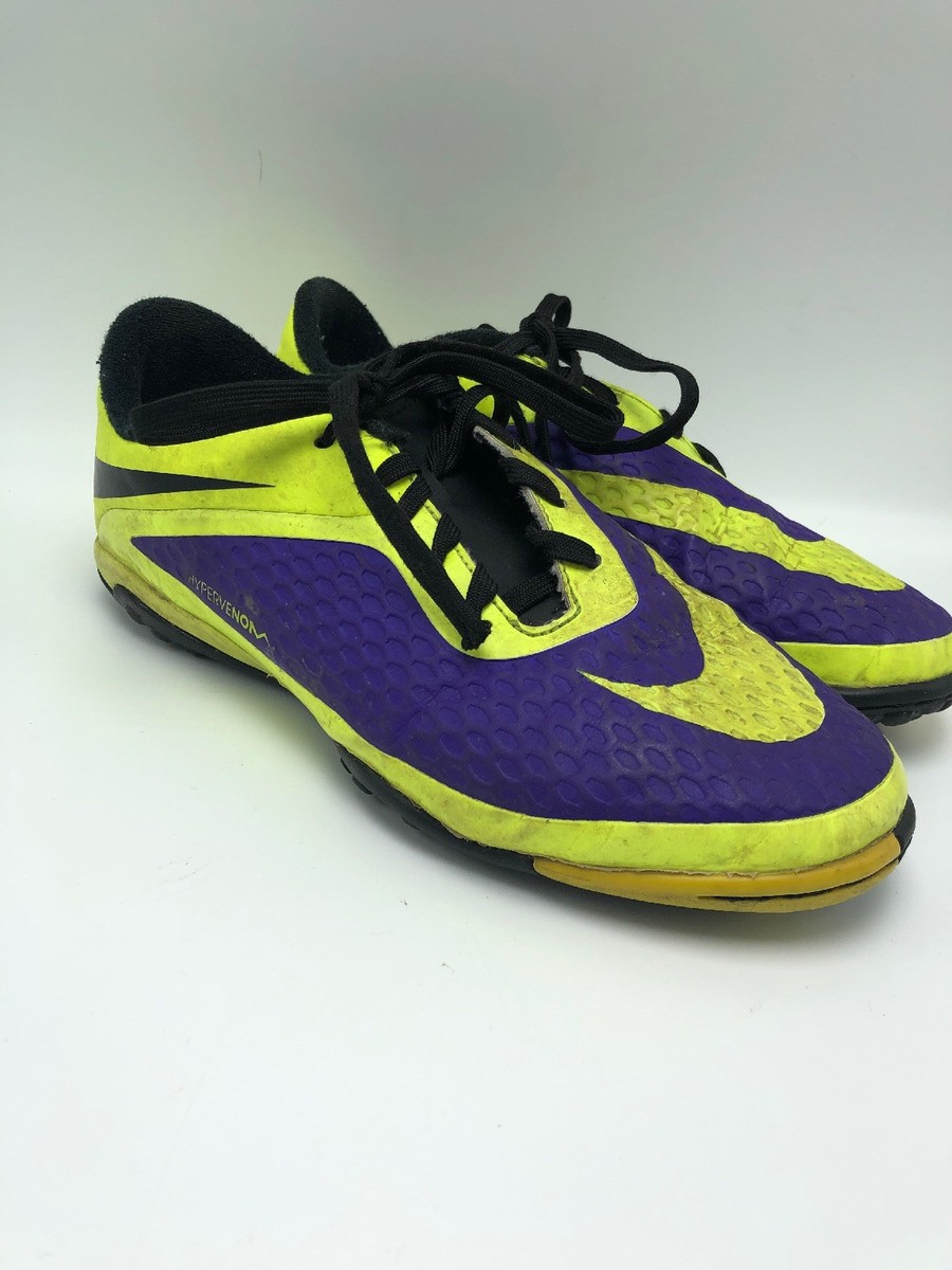 Nike Hypervenom Soccer Cleats - Size 4 Y Purple Yellow Neon Boys