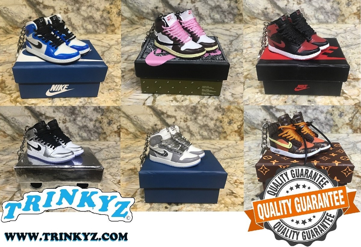 Jordan Mini Shoe Keychain Pair with Box Option, Sneaker Keyring