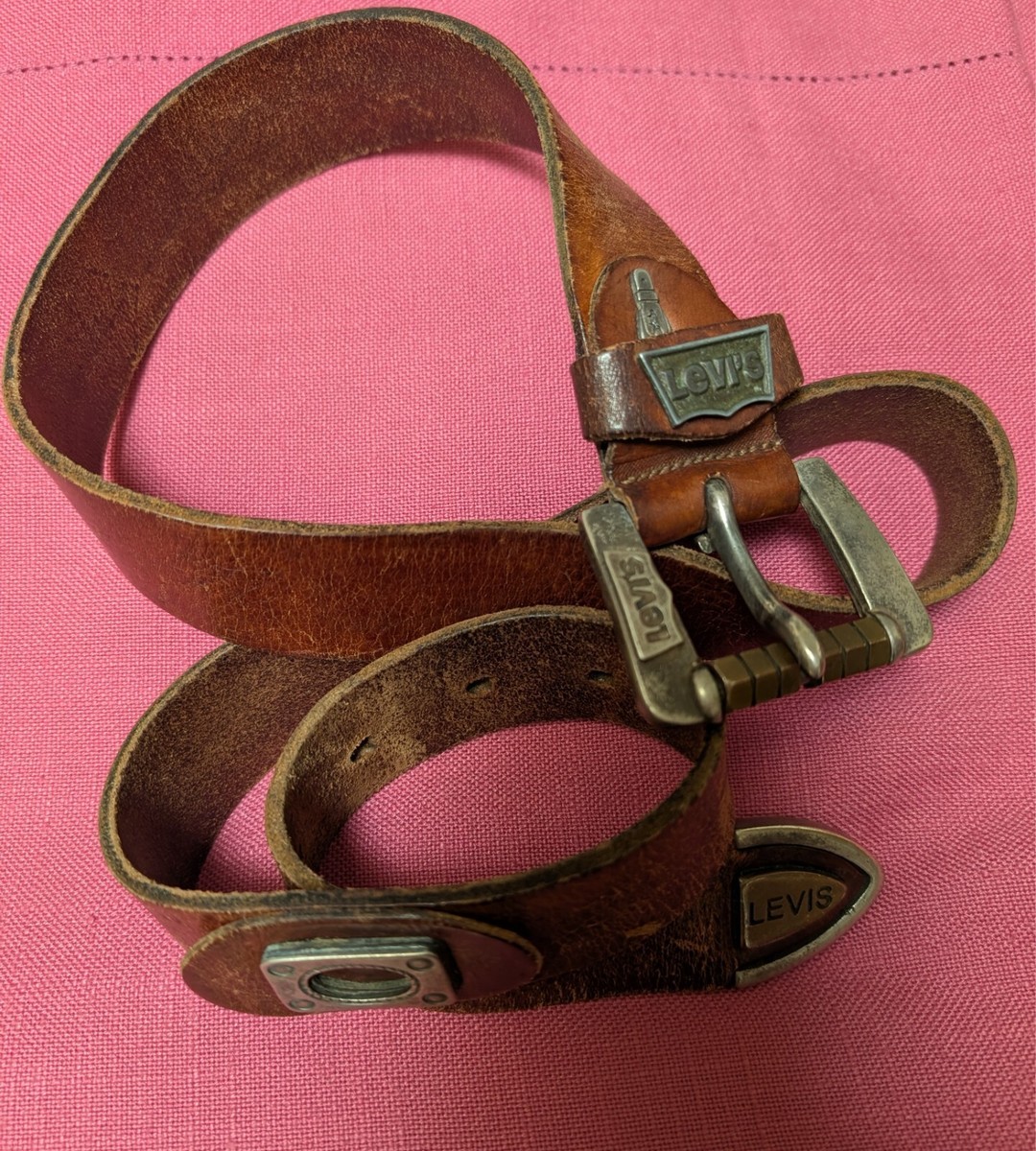 LEVI'S Designer VINTAGE CLOTHING (LVC) 70's Leather Belt 36-40