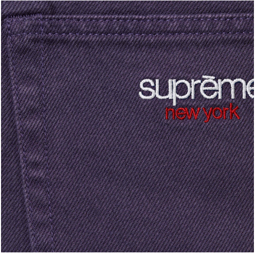 Supreme Baggy Jean Purple Denim FW24 Classic Logo Size 32 | eBay