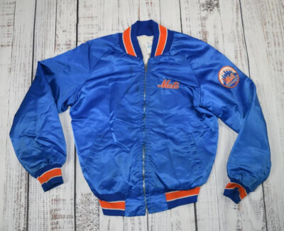 VINTAGE 80s 90s METS SATIN BOMBER JACKET OFFICIAL MLB USA MADE