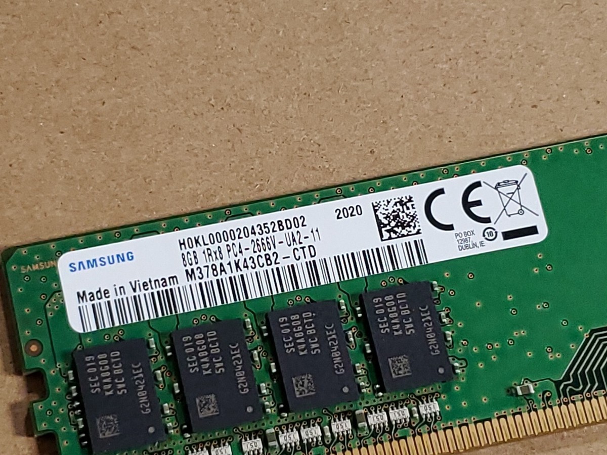 Samsung 8GB DDR4 2666 PC4-21300 M378A1K43CB2-CTD M378A1K43DB2-CTD