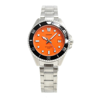CASIO MDV-10D-4A1 MDV-10 MDV-10D-4A1V Quartz Analog Orange | eBay