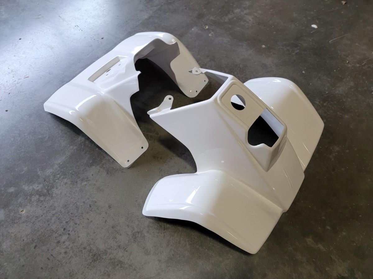 HONDA TRX70 86 - 87 WHITE PLASTIC FRONT AND REAR FENDER SET TRX 70