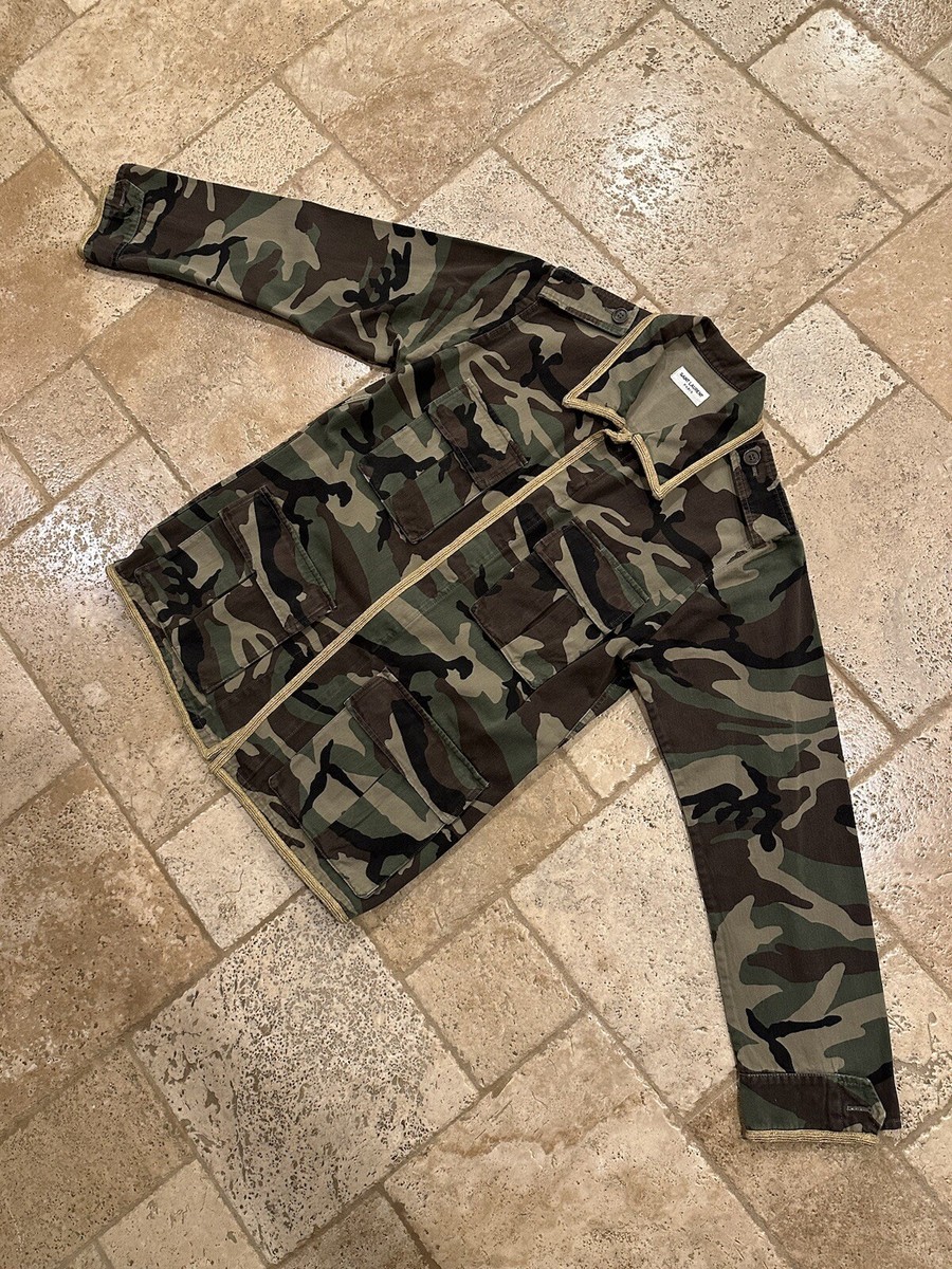 Saint Laurent x Hedi Gold Trimmed M65 Military Camo Jacket | eBay
