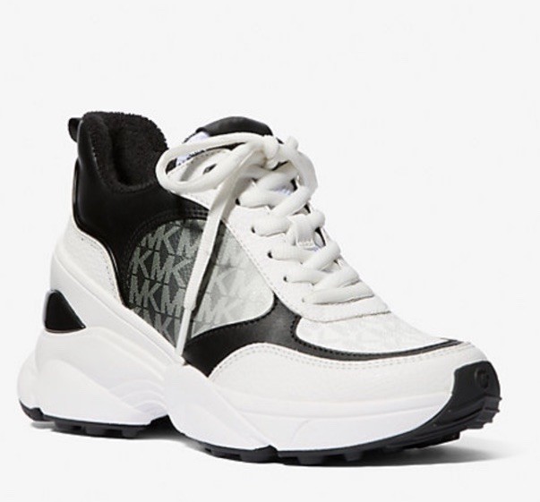 Michael Kors Katrina Wedge Trainer Ombré Black Size 9.5 New In Box