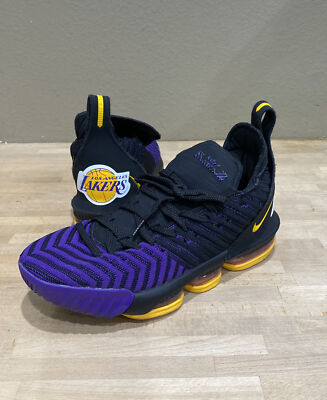 Nike LeBron 16 Lakers ￼A02588-142 Purple Black Yellow Multicolor