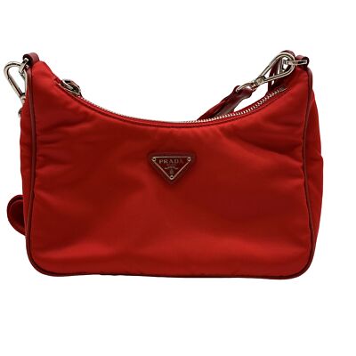 Authentic PRADA Re-Edition 2005 Mini Porch Bag Shoulder Bag Red