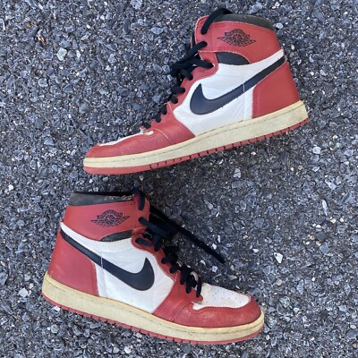 Vintage Original 1985 Nike Air Jordan 1 OG High Shoes Red Black