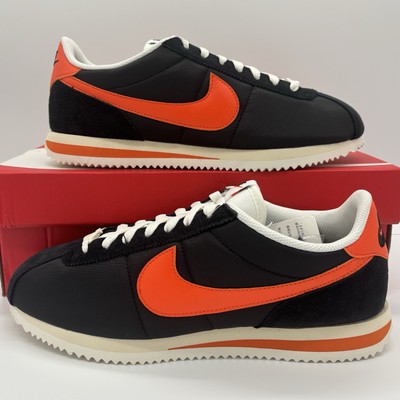Nike Cortez TXT Black Sail Safety Orange Sneakers HF0263-003 Mens